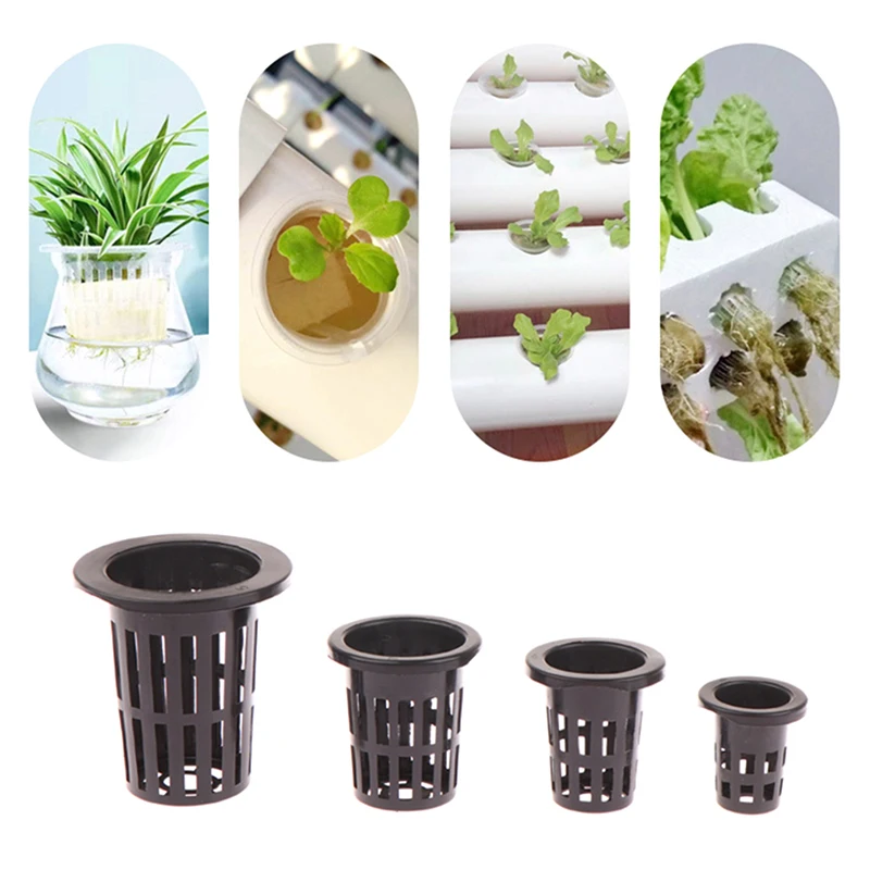 

10pcs Plant Grow Net Nursery Pots Cup Hydroponic Colonization Mesh Plastic Basket Holder Vegetable Planter Soilless Greenhouse