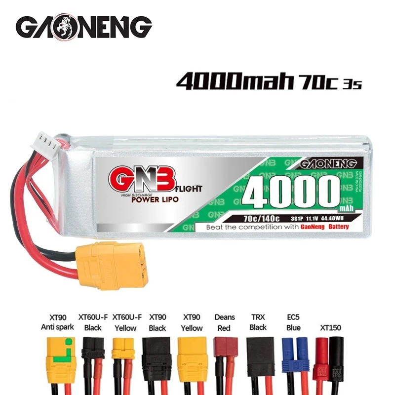 

RC FPV Racing Drone Battery GNB 11.1V 4000mAh Lipo Battery For UAV RC Helicopter RC Car Boat Airplane Parts 3S 11.1V Battery