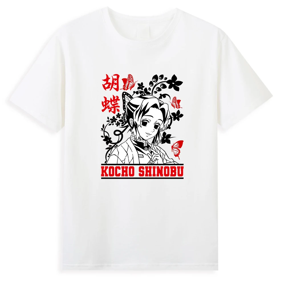 

Kochou Shinobu Demon Slayer T Shirts Men Women Unisex Anime Tee Clothing Summer Casual Tshirt Harajuku Cotton Male Tops Tees