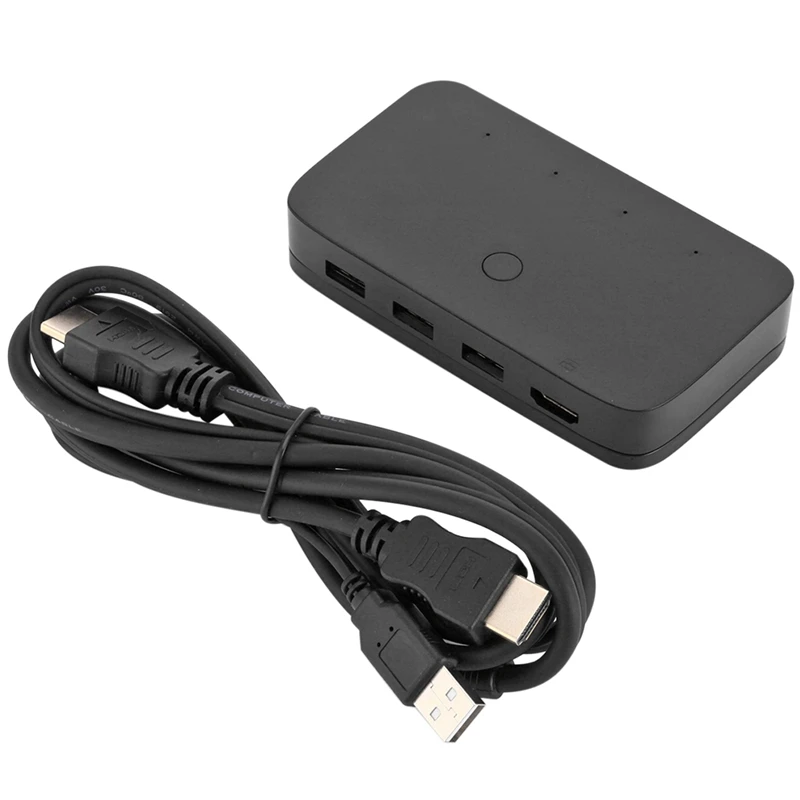 

KVM Switch 4 Port Switch 4 In 1 Out KVM USB Switch Box Shared Keyboard Mouse And Monitor For PC PS4