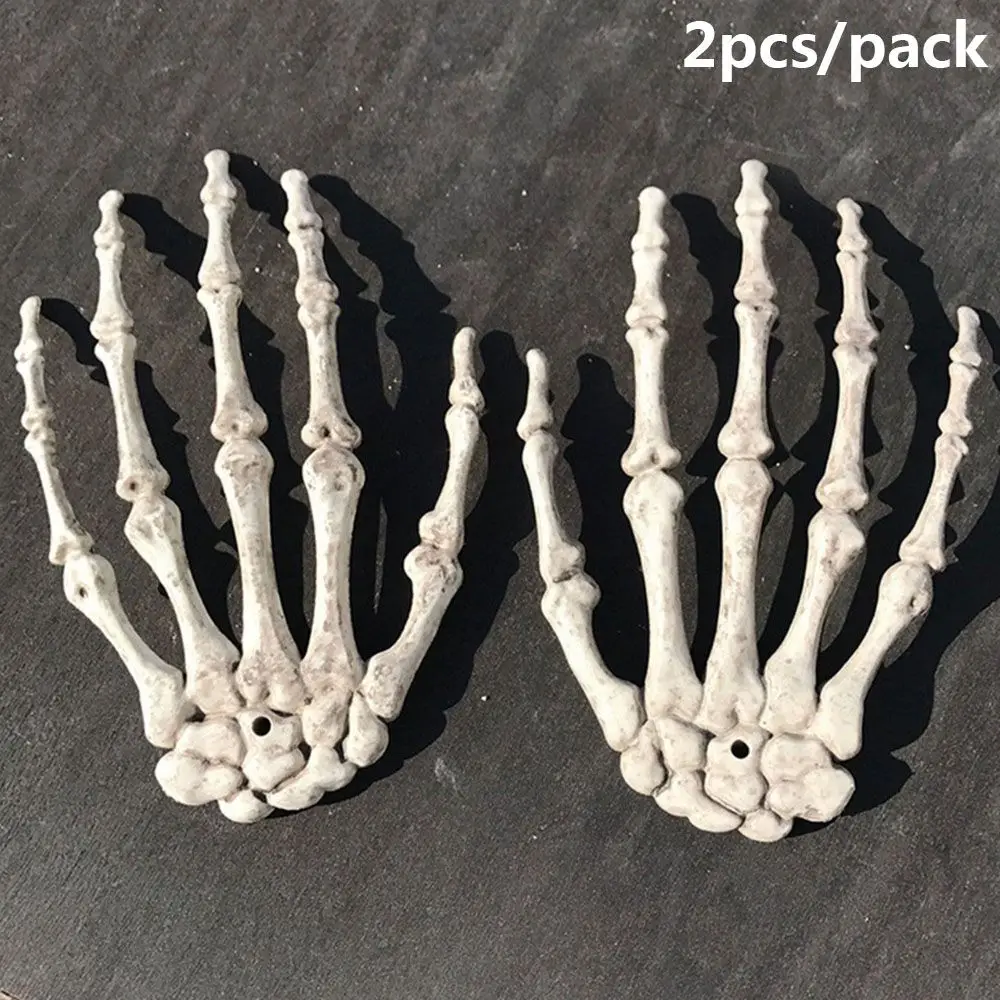 

1Pair Scary Terrible Party Decoration Haunted House Game Supplies Skull Hand Human Skeleton Photo Props Halloween Props