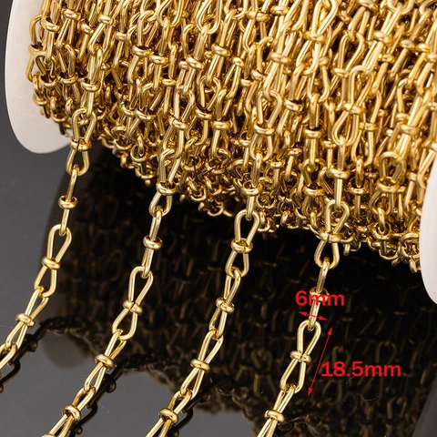 Золотая позолоченная цепочка из нержавеющей стали 1 метр