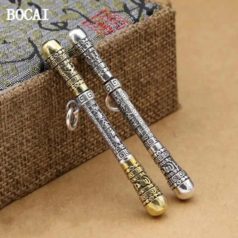 

Новинка, ретро-подвеска BOCAI из серебра S925 пробы в виде мультяшного Святого возврата, любви, ты, фотоэлемент, парная подвеска, подарок для мужчин и женщин