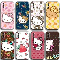 japan anime hello kitty phone case for xiaomi note 10 pro lite 10s 10 pro lite tpu smartphone back funda shockproof coque shell