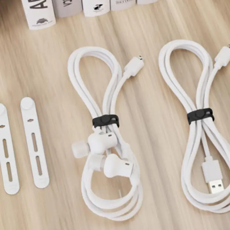 20 шт. силиконовые Многоразовые стяжки-органайзеры для кабелей