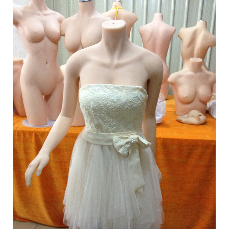 Female Soft Half-Body Mannequin with Arms Silicone Female Upper Body Mannequin Display for Underwears and Clothing Dummy Props enlarge