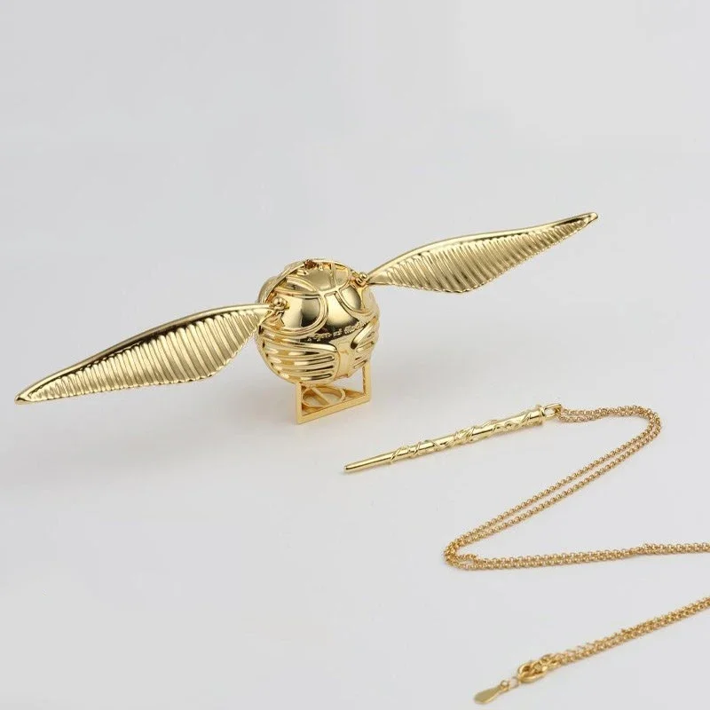 

Золотая коробка для колец Snitch, предложение, коробки для обручальных колец, золотые роскошные ожерелья, коробка для ювелирных изделий, органайзер для мелких вещей, крылья, подарок