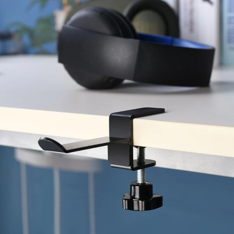 Headphone Stand Hanger Holder Metal Headset Soundbar Stand Clamp Hook Space Save Hanger Under Desk Long Arm Holder