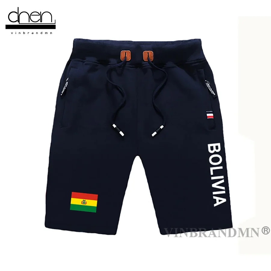 Bolivia Bolivian мужские шорты пляжные для тренировок с флагом и карманом на молнии