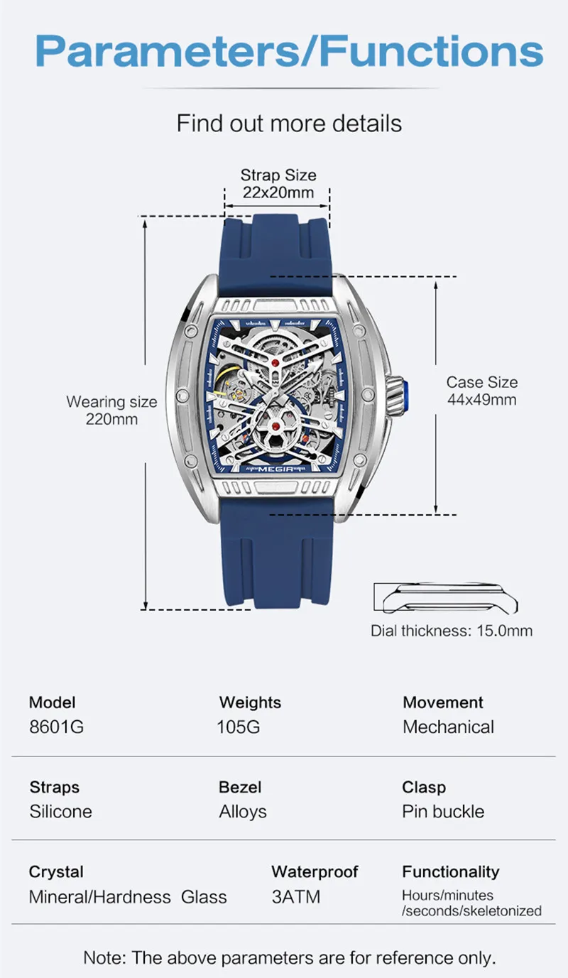 MEGIR оригинальные роскошные спортивные часы для мужчин силиконовые наручные с
