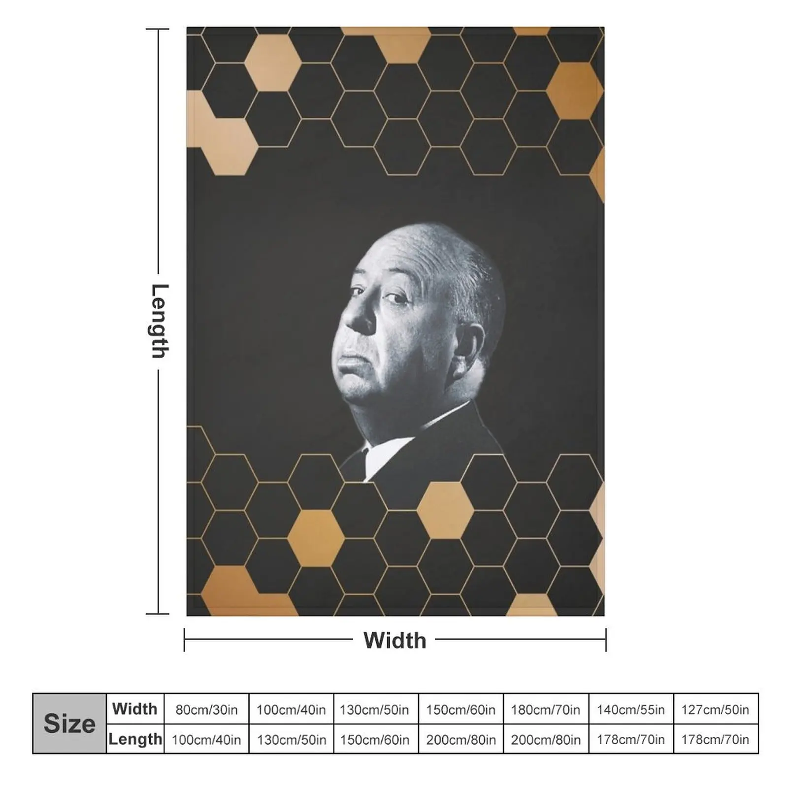 Режиссер Альфред Хичкок официально лицензированное одеяло с фан-артом