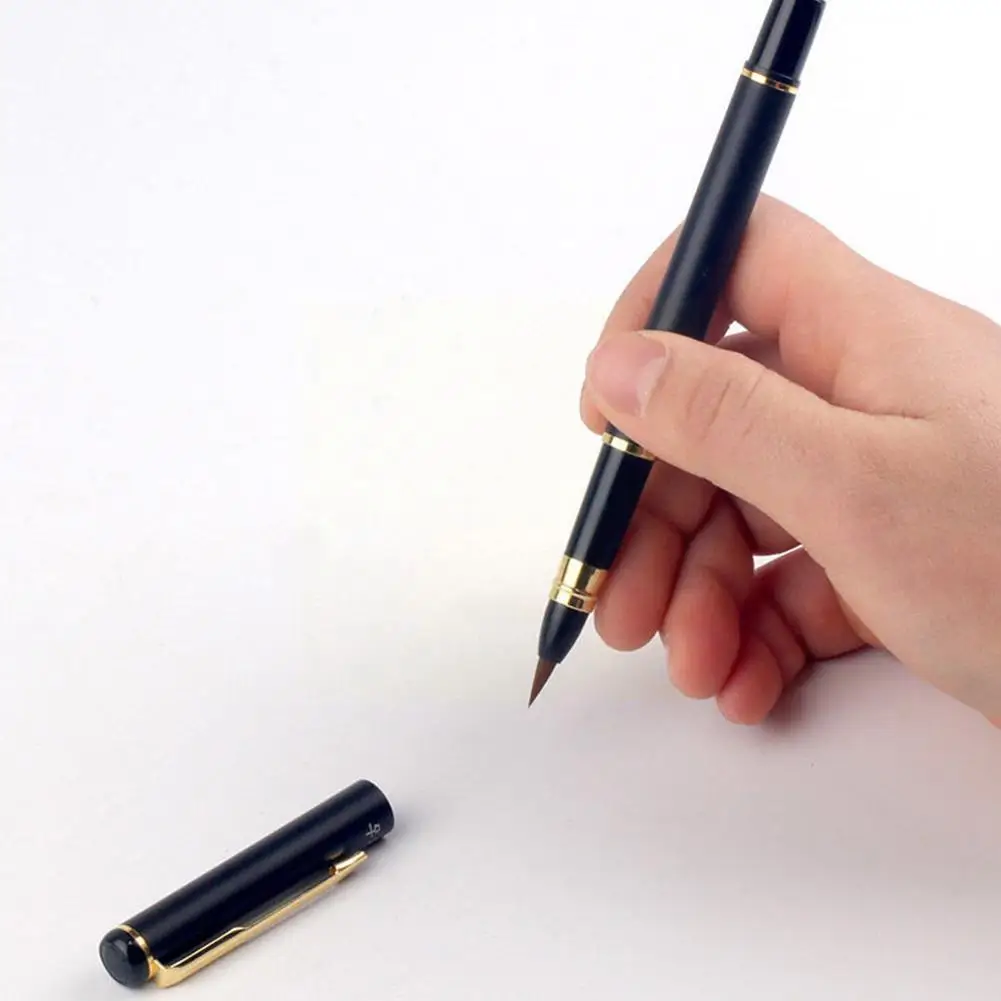 

Portable Paint Watercolor Brush Pen Soft Art Drawing Fountain Brushes School Chinese Calligraphy Refillable Ink Stationery L7a2