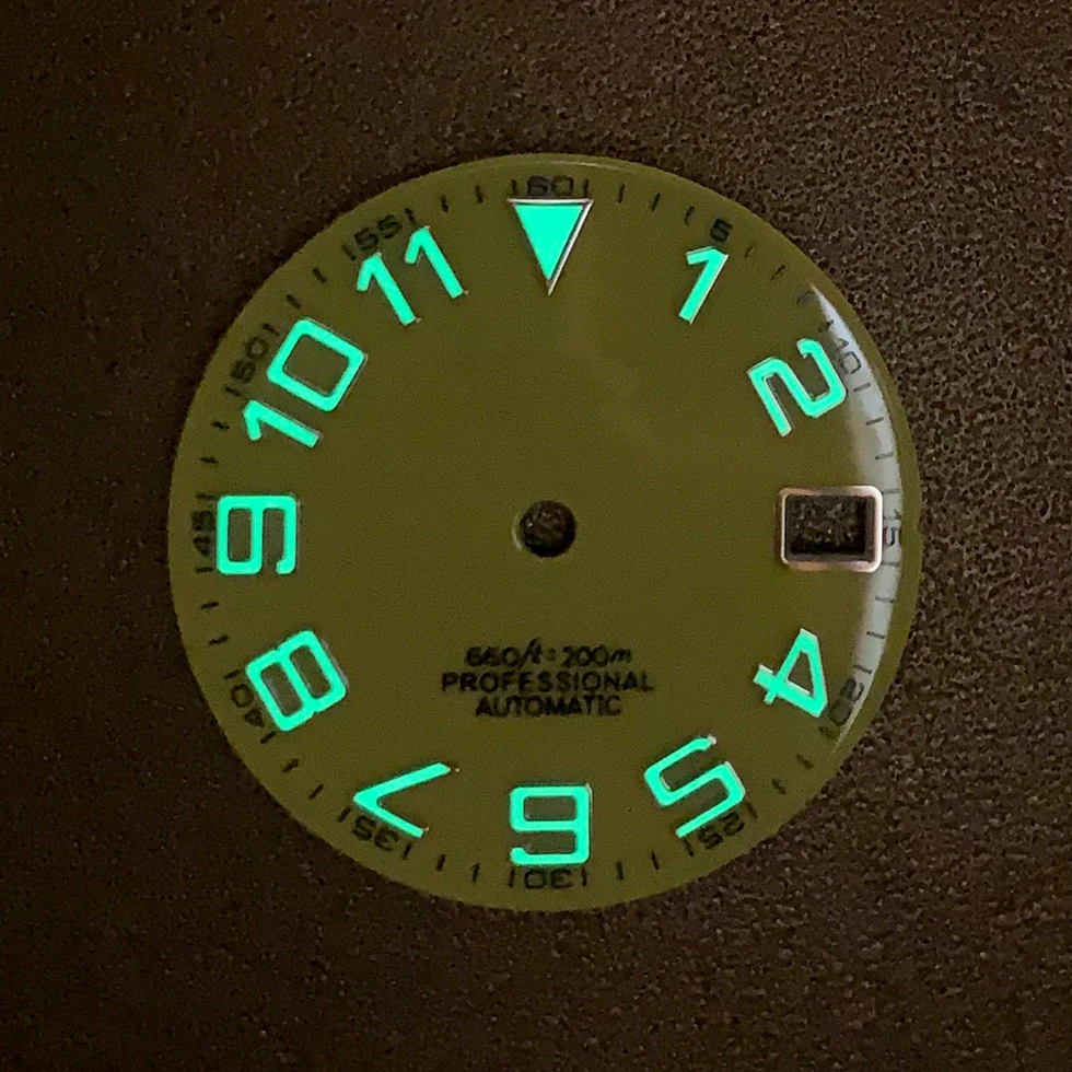 S Watch Dial Accessories Modified 28.5mm Green Glow Suitable for NH35 NH36 Automatic Movement  Men Watch Accessories