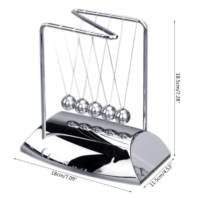 

Science Physics Toy Newtons Cradle Balance Ball Pendulum Ball Fingertip Fidget Toy for Desktop Decoration Anti-stress