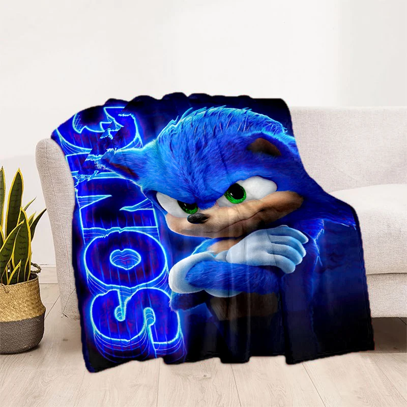 

Anime Sonic Blanket Fashion Cartoon Monster Flannel Fluffy Fleece Throw Blanket Children and Adult Gift Sofa Travel Camping