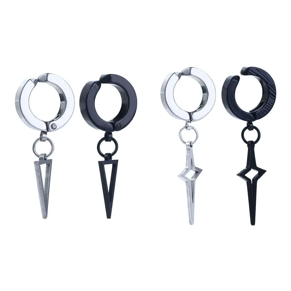 

Steel Drop Earring Triangle Female Non-Piercing Earring Cross Clip Earring Fashion Jewelry Korean Style Ear Cuff