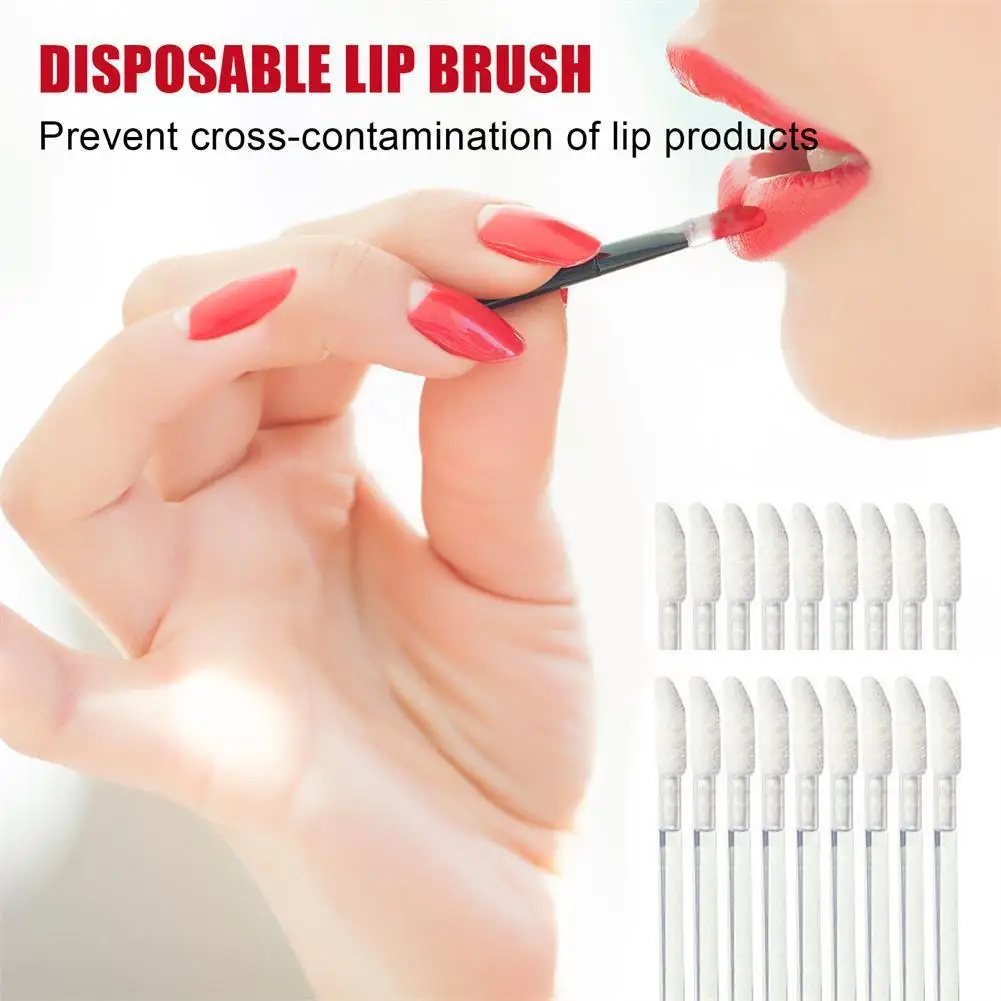 

100/200pcs Disposable Lip Brush Cotton Head Replacement Head For Lipstick Applicator Makeup Tool For Eyelashes Extension W7A3