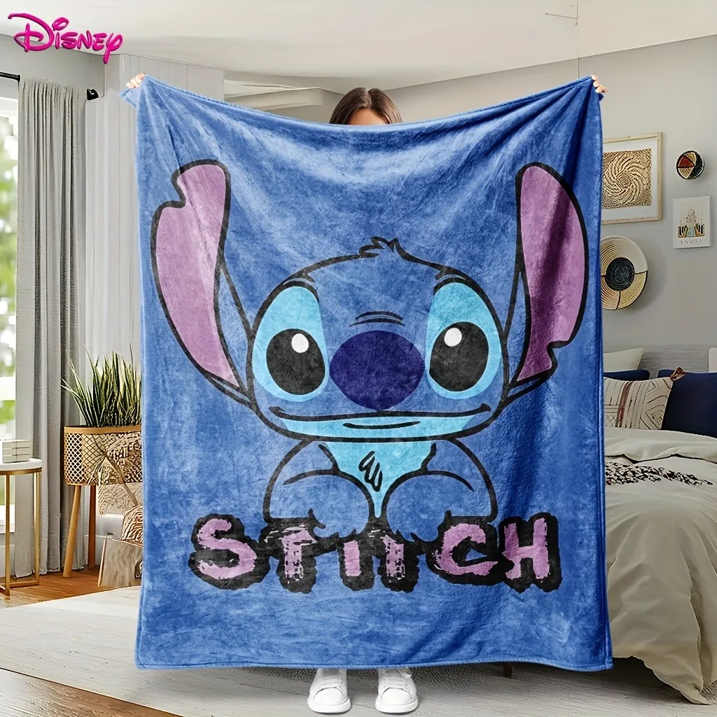 

1 шт., нечеткая одеяло Disney Stitch, многофункциональное одеяло, подходящее для дома, улицы, путешествий, кемпинга, одеяла для сна.