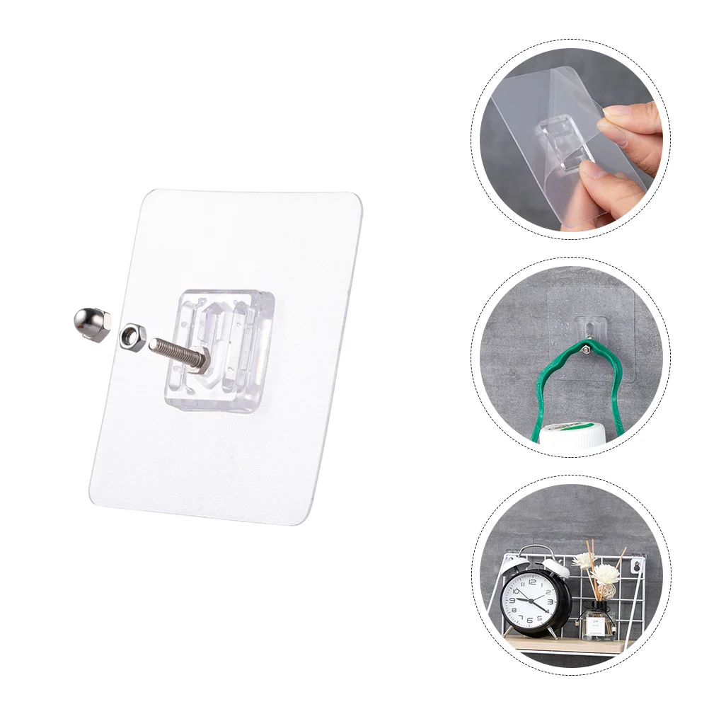 10 Pcs Durable Punch-free Portable Screw Nail Stickers Nails Wall Hooks for Kitchen Restroom