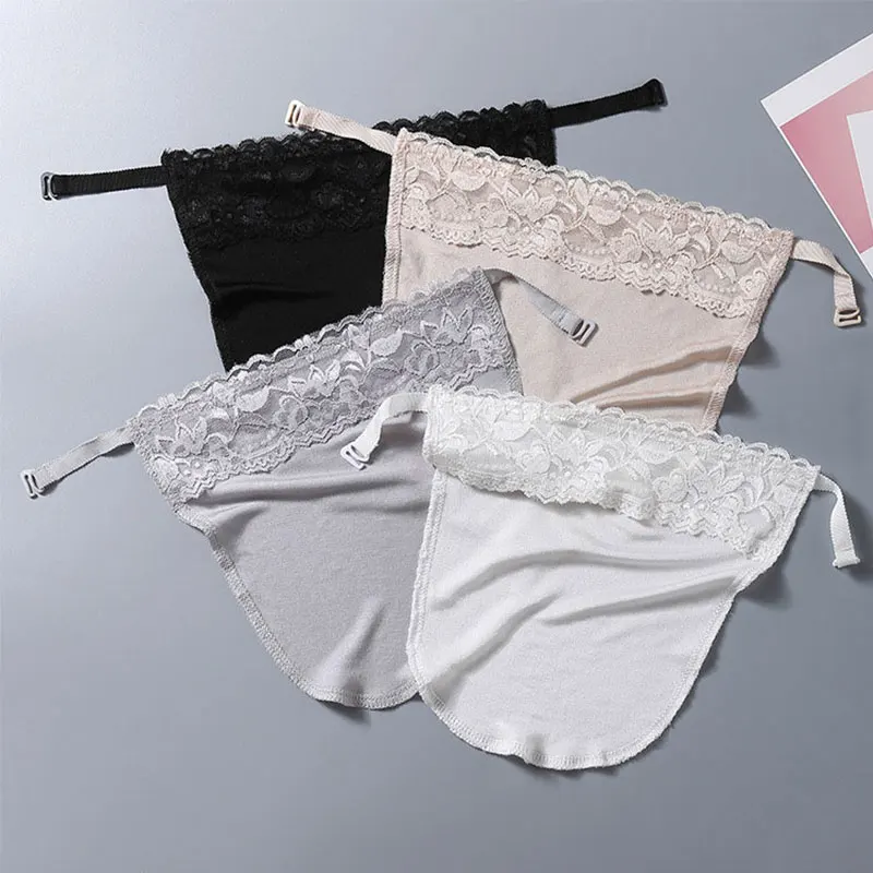 

Anti-glare Strapless Mock Panel Overlay For Clip-on Insert Women Lace Underwears Bra Modesty Wrapped Invisible Camisole Chest