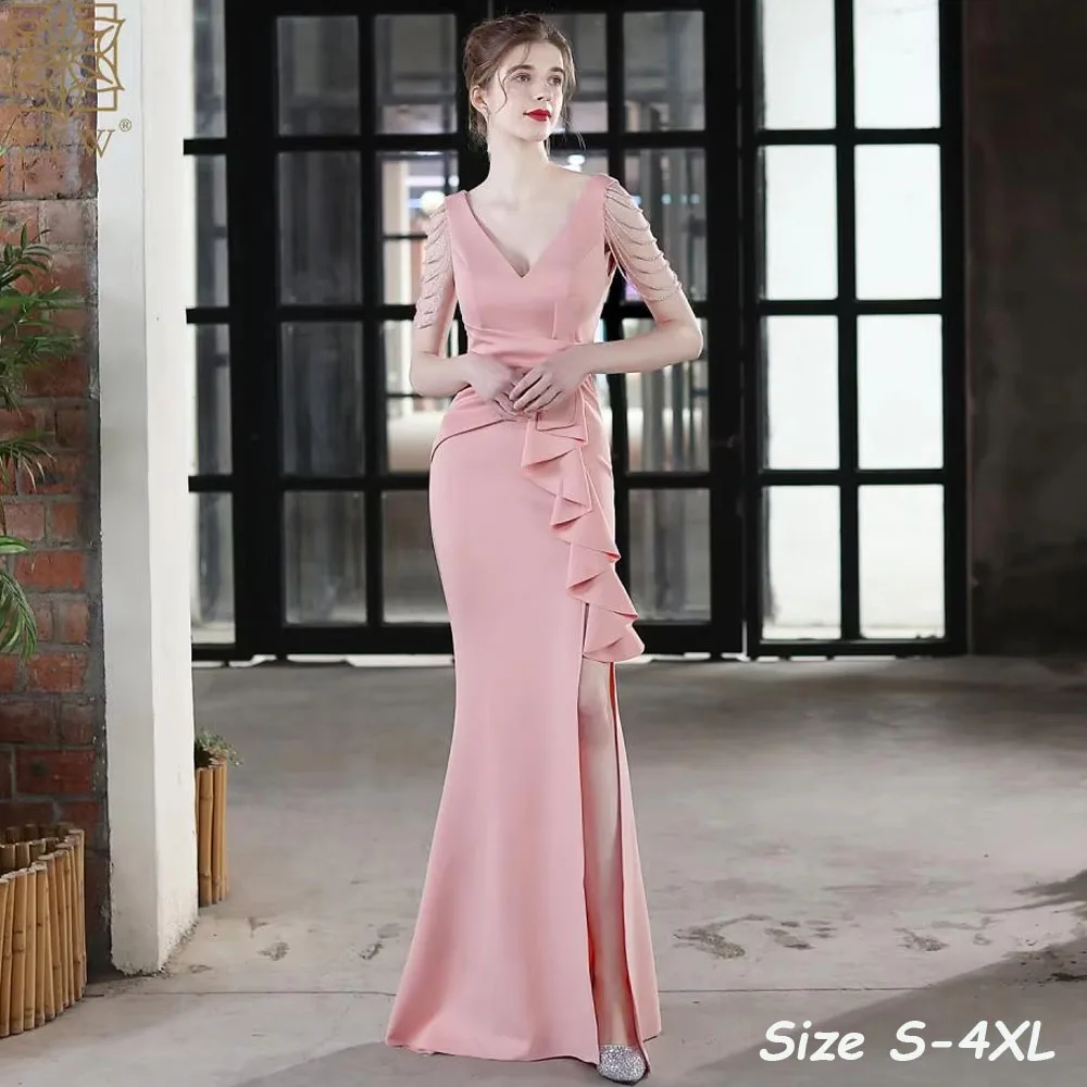 Сексуальное вечернее платье с разрезом по бокам для женщин длинное выпускного