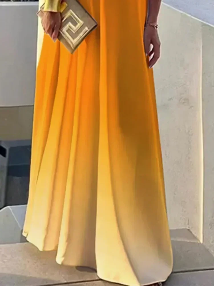 Tinaa 2023 летние пляжные модные свободные вечерние платья макси с градиентом цвета и