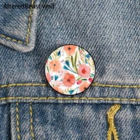 floral dance flowers printed pin custom funny brooches shirt lapel bag cute badge cartoon enamel pins for lover girl friends