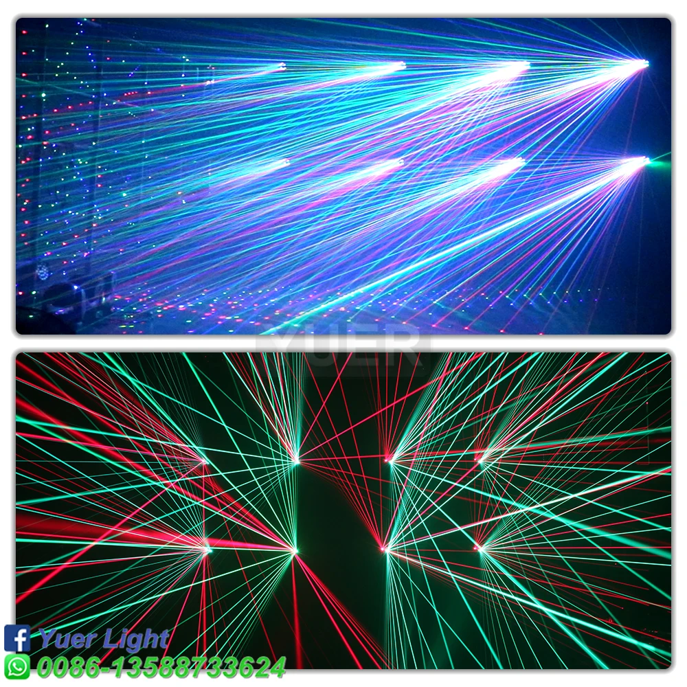 YUER 20Kpps RGB 7 глаз с подвижной головкой, лазерный проектор Dj Disco, сценическое шоу, бар, бальное профессиональное освещение, DMX512, музыкальная вечеринка (art.: 3920cd1ed28ef) - 3920cd1ed28ef