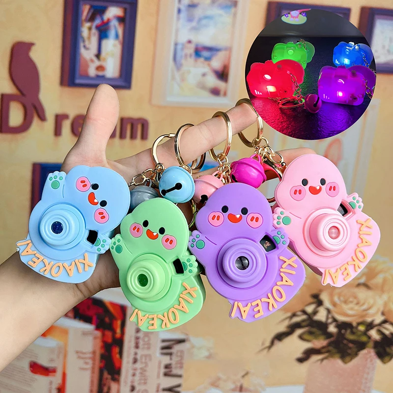 

Cute Baby Dinosaur Projector Keychain Cartoon Triceratops Flash Camera Child Toy Keyring Women Car Bag Pendant Kid Gift Key Ring