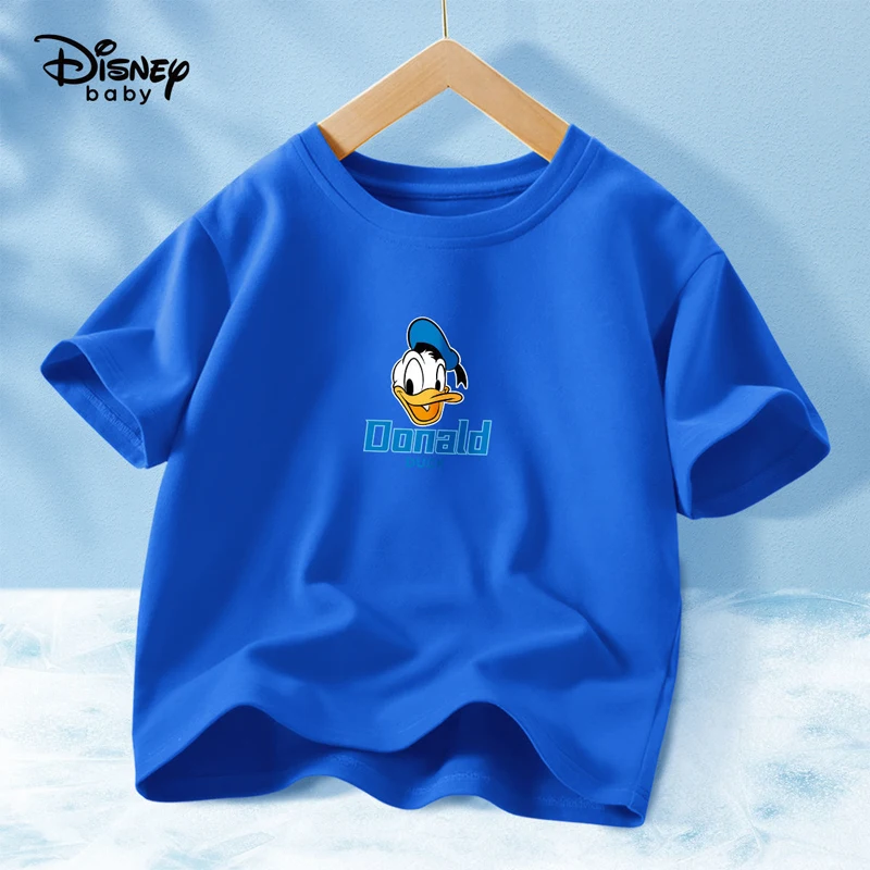 Disney Fashion Top tees 2Pcs/Lot Boys Cotton T-shirts Mickey Donald Duck Shirts Boys T-shirts For 4-12 Years Children Clothes