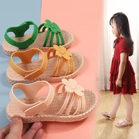 summer sandals for girls princess shoes soft sole weave beach pool shoes cute breathable flats for holiday outdoor