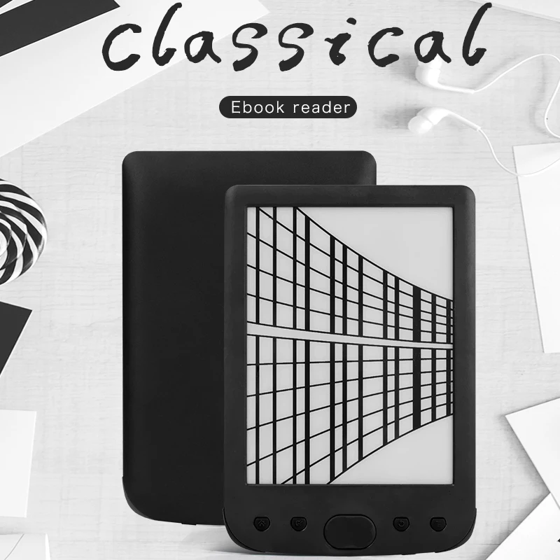 Электронная книга с экраном E-ink диагональю 6 дюймов, с поддержкой TF-карты, разрешение 2500x60, электронная книга со встроенной батареей мАч