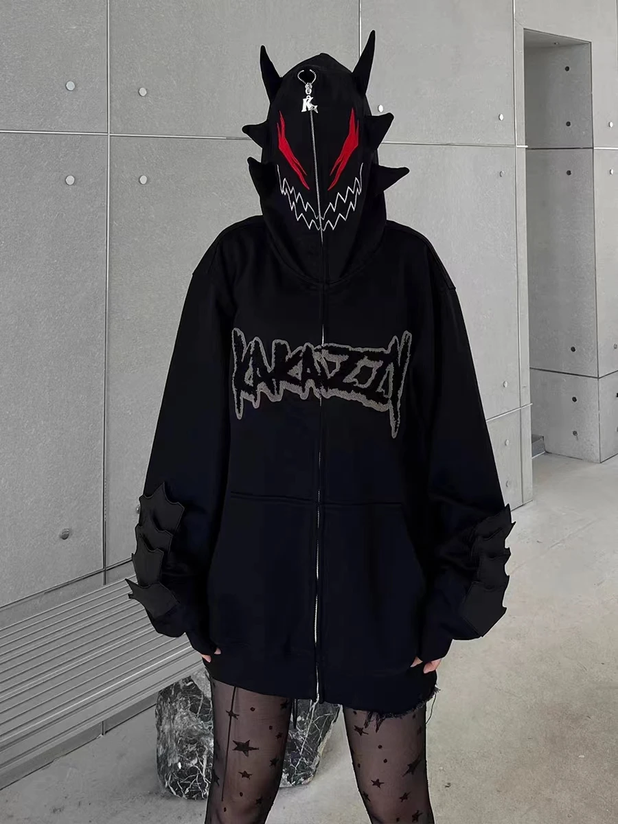 

Худи женское на молнии в стиле хип-хоп, свободного кроя