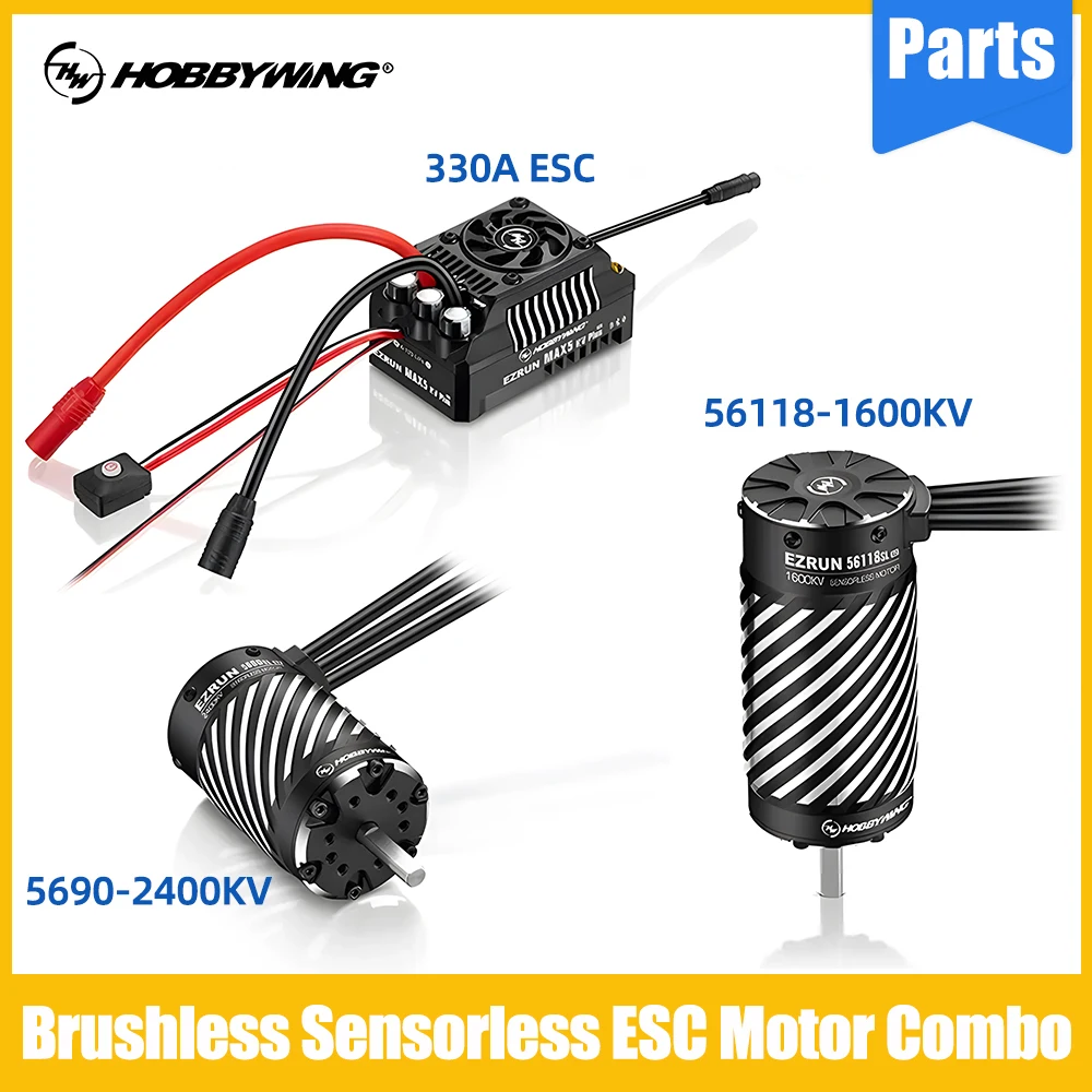 Фото HOBBYWING EzRun ESC Комбинированный бесщеточный бессенсорный двигатель 330A ESC 6 В/7,4 В/8,4 В IP67 5690 56118 Бесщеточный двигатель для радиоуправляемых автомобилей 1/8 1/7 №2