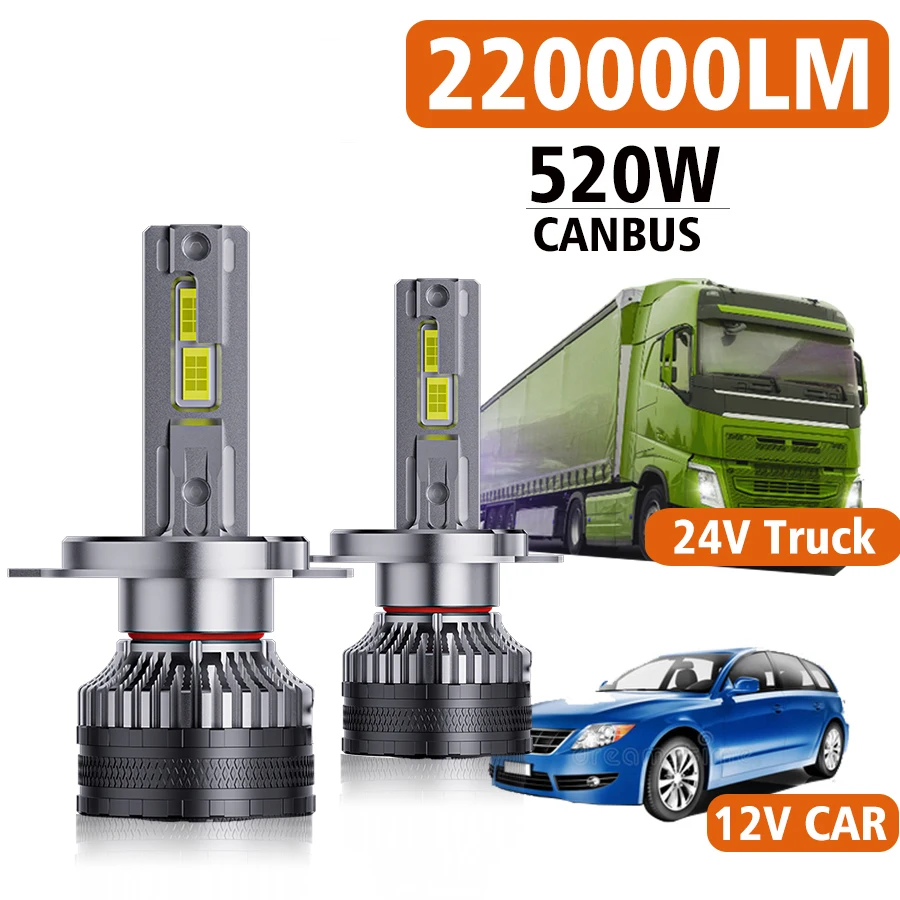 

Фары высокой мощности Canbus H1 H8 520 HB3 9005 HB4 HIR2 9006 K 12 В, 2 шт.