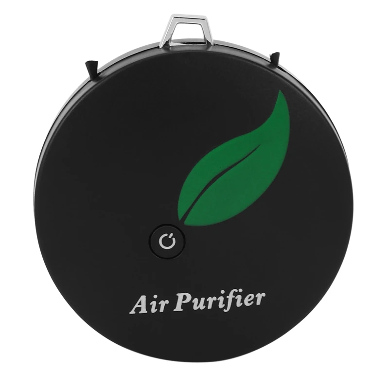 10X Personal Wearable Air Purifier Necklace Mini Portable Air Freshner Ionizer Negative Ion Generator Black