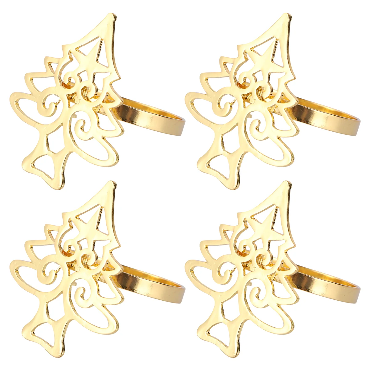 

Napkin Christmas Alloy Tree Holder Buckle Ring Serviette Rings Metallic Xmas Holiday Dinner Holders