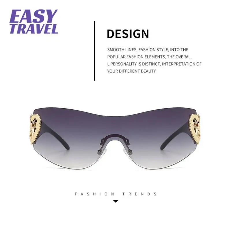 

Gafas De Sol Rimless Glasses Uv400 Frameless Cycling Eyewear Fashion Trend Square Gradient Polarized Fishing Sunglasses Goggles