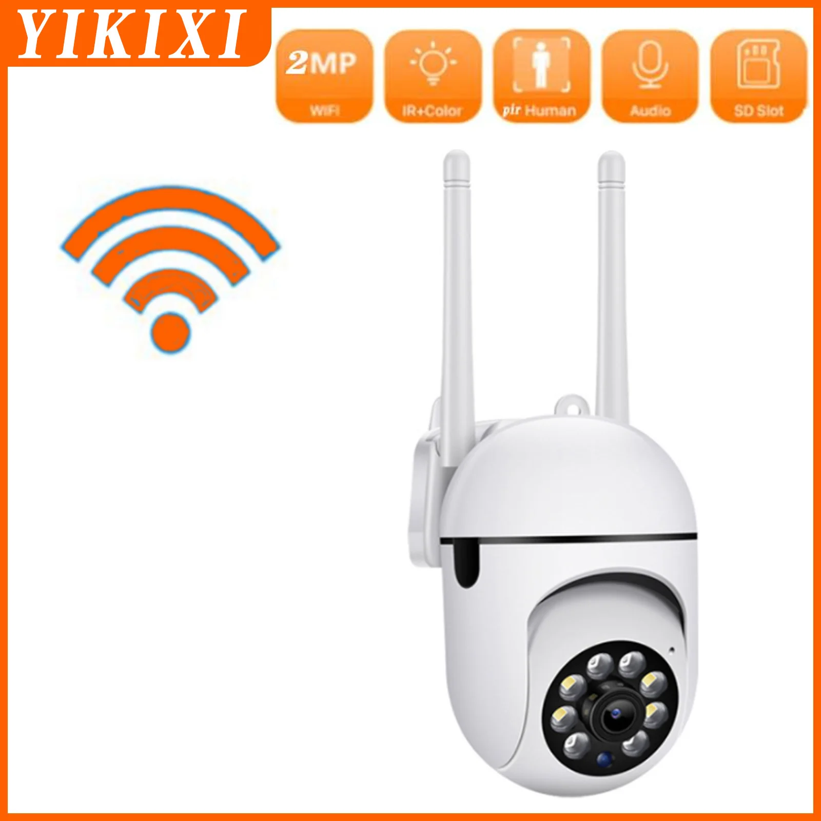 

2MP Outdoor Security Camera WiFi PIR Human Body Detection Infrared Night Vision Kamera Two-way Voice Waterproof Network Camera