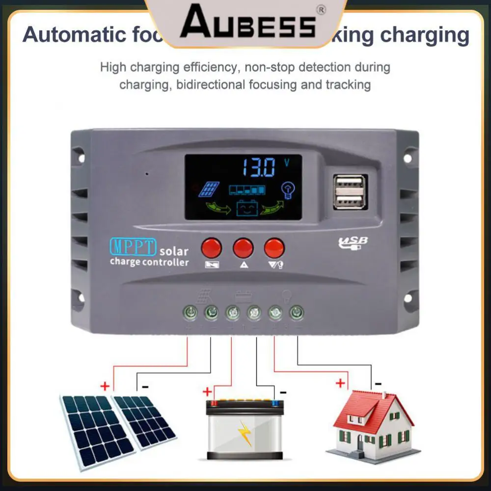 

Dual Usb Charging Solar Charge Controller With Lcd Display 10a 20a 30a 12v 24v Regulator Solar Panel Controll Colorful Screen