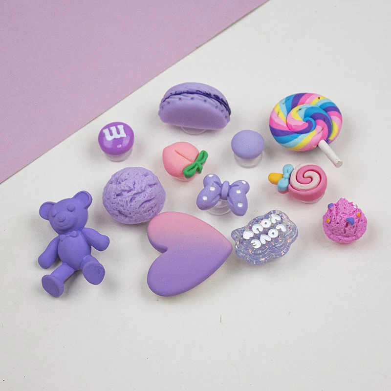 Cute Purple Bear Series Croc Charms Designer Lovely Adornment for Clogs Sandals Beautiful Charms for Crocs DIY images - 6