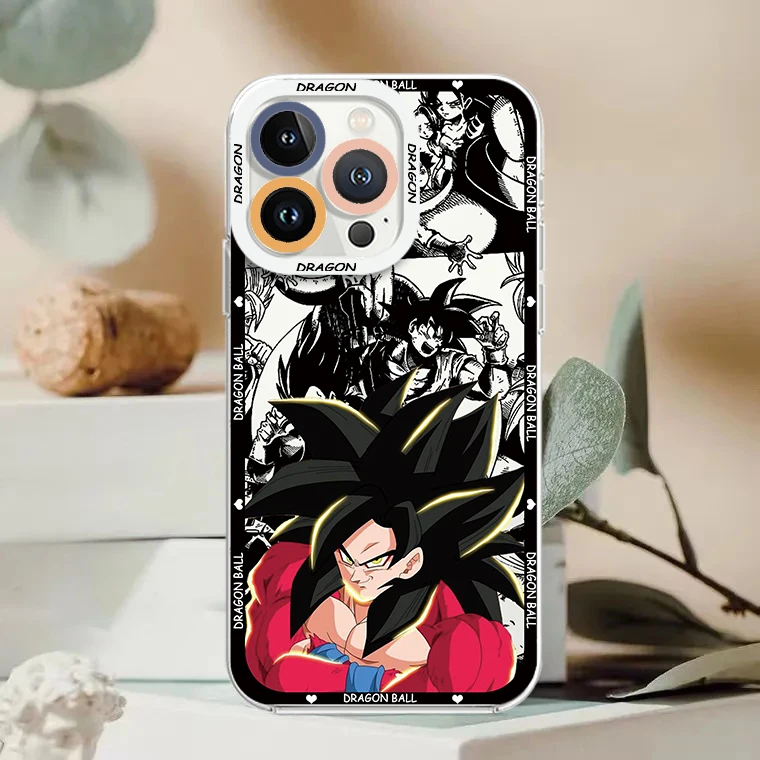 Чехол для телефона с Аниме D-Dragon Ball Son Goku iPhone 15 14 13 12 11 Mini XS XR X Pro MAX 8 7 Plus прозрачный