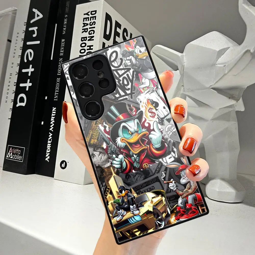 Фото Чехол для телефона Cartoon Tycoon D-Duck для Samsung Galaxy A17 16 15 14 A13 A57 A37 A27 A26 A55 A35 A53 A24 A34 с закаленным стеклом. №1