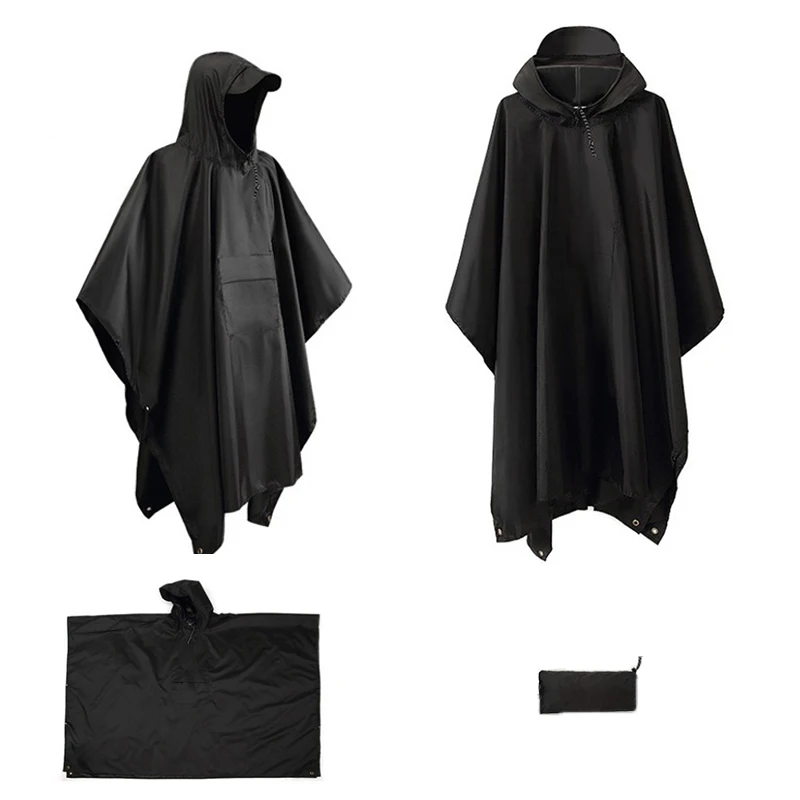 

Высококачественное камуфляжное пончо для защиты от солнца, многофункциональное Походное 3-в-1 брезентовое уличное искусственное одеяло с капюшоном