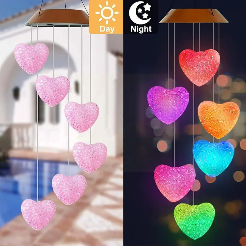 

Лампа-колокольчик, подвесная садовая лампа в подарок, настенное украшение, мигающий Солнечный светсветильник льник на День святого Валенти...