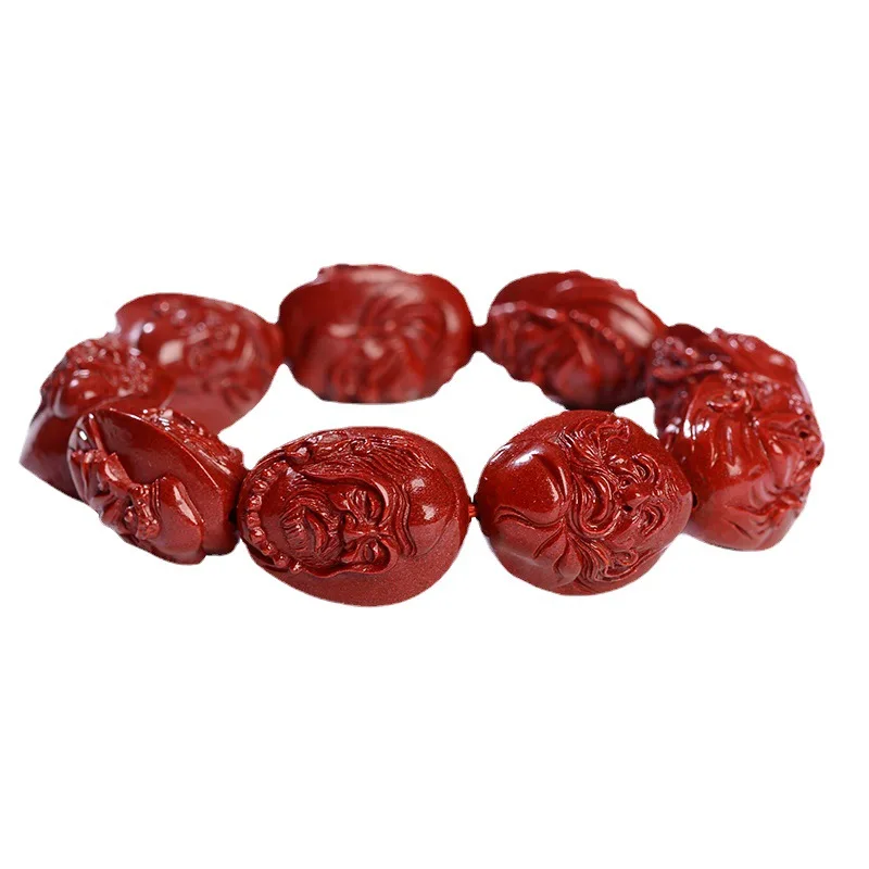 

Натуральный красный женский браслет, лечебные ювелирные изделия, подлинные кристаллы Cinnabrite Arhat Будды, браслеты с бусинами