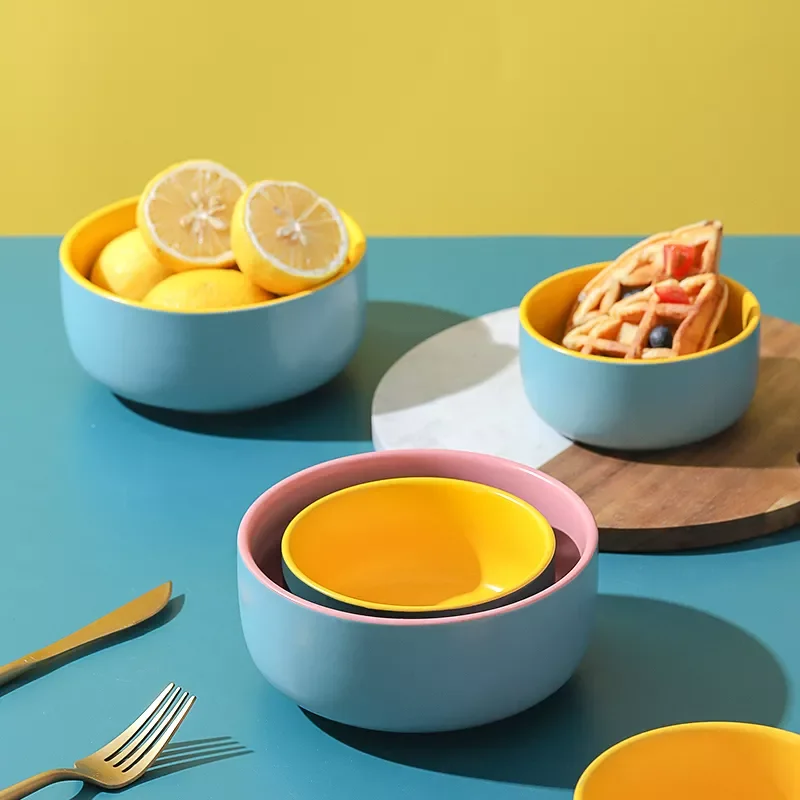 

New porcelain ceramic salad bowl japanese rice ramen bowls Creative large mixing bowls korean Kitchen Restaurant Supplies