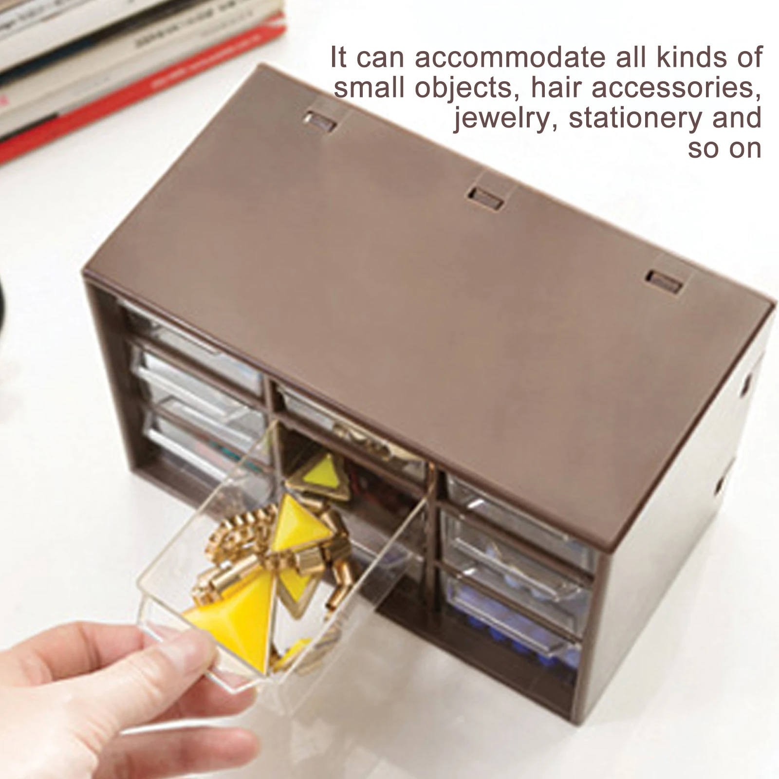 

9 Drawers Storage Cabinet Organiser,Desktop Organizer With 9 Grad Mini Transparent Cabinets Drawers,Plastic Jewelry Box