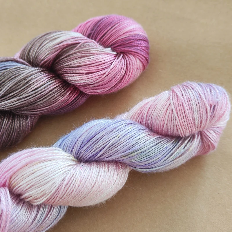 1 шт. 50 г пряжа лотоса ручной росписи шелк 8 Мягкая Блестящая кружевная крутая и