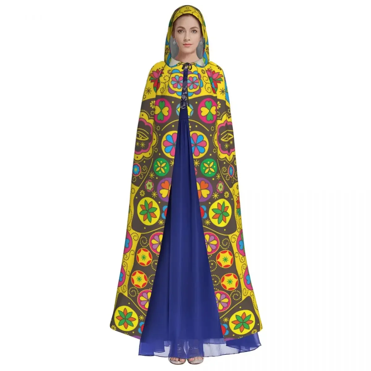 Платье с капюшоном для взрослых симметричный зеркальный желтый слон